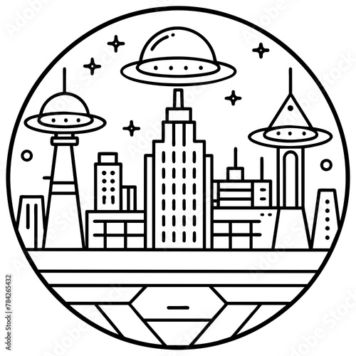 Future city vector illustration.
