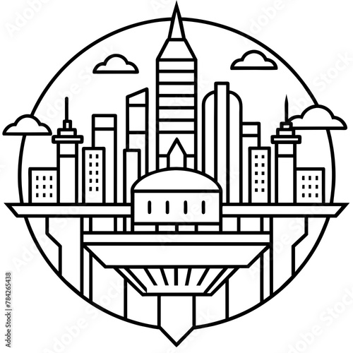 Future city vector illustration.