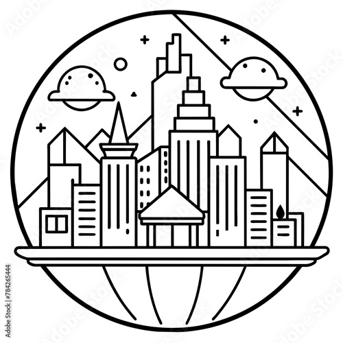 Future city vector illustration.