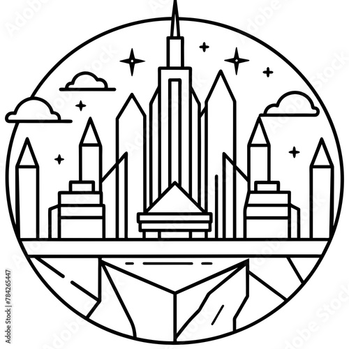 Future city vector illustration.