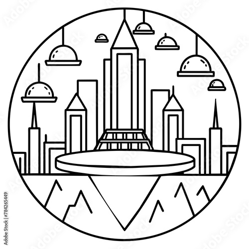 Future city vector illustration.