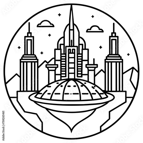 Future city vector illustration.