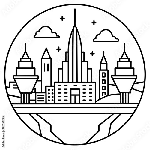 Future city vector illustration.
