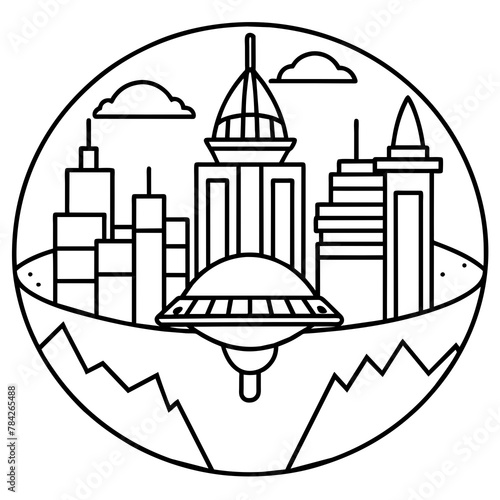 Future city vector illustration.