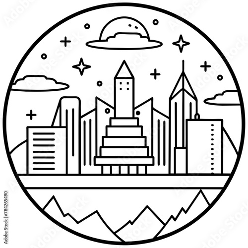 Future city vector illustration.