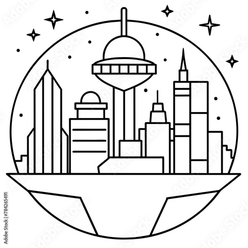 Future city vector illustration.
