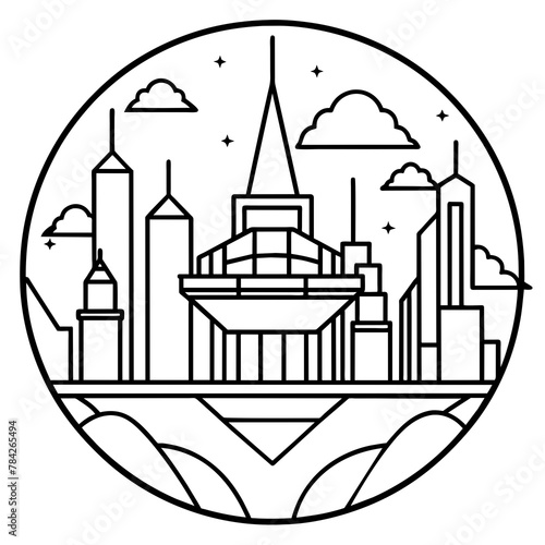 Future city vector illustration.
