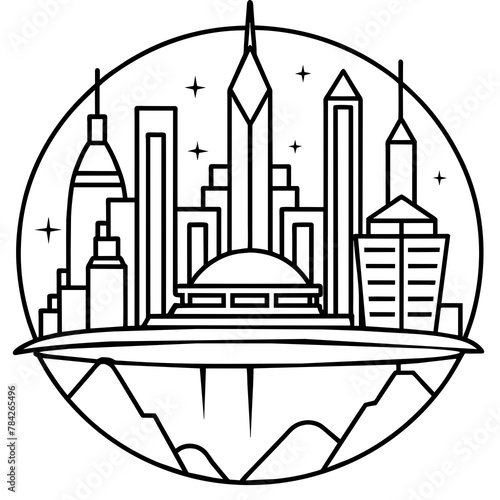 Future city vector illustration.