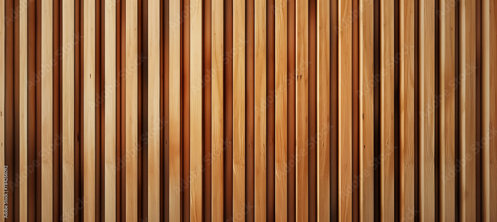 Brown Wood Slats with Varied Heights Brown Wood Slats with Varied Heights