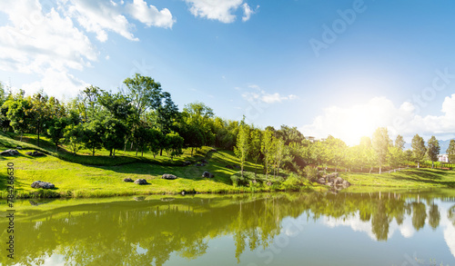 Fototapeta Naklejka Na Ścianę i Meble -  Landscape of the beautiful pond