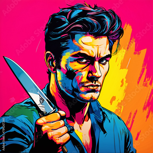 person with knife. Generative AI