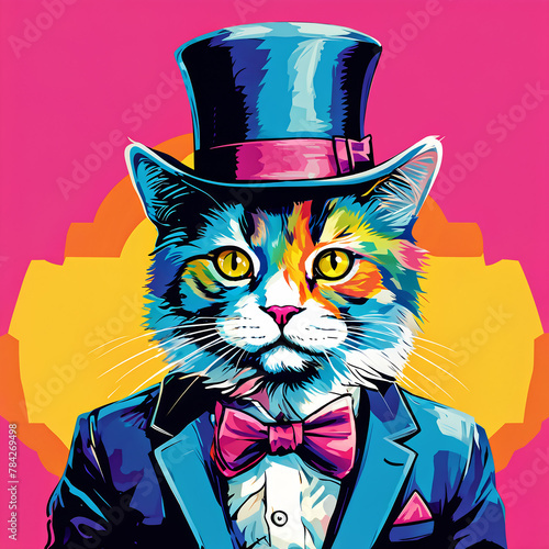 suit with cat. Generative AI