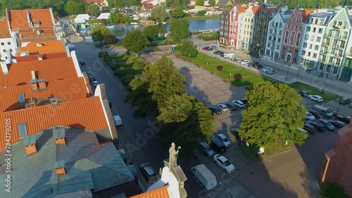 Elblag Coast Cathedral Bridge Wybrzeze Gdanskie Aerial View Poland photo