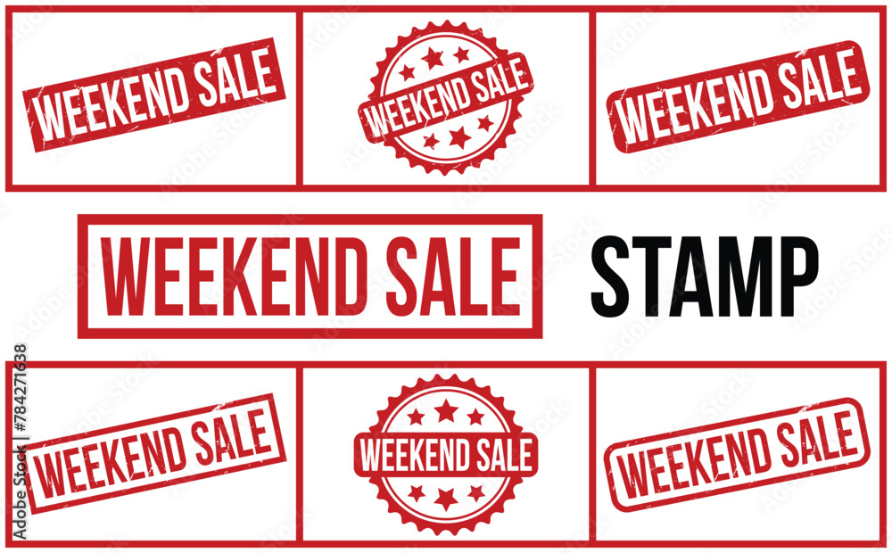 Red Weekend Sale Rubber Stamp Seal Vector
