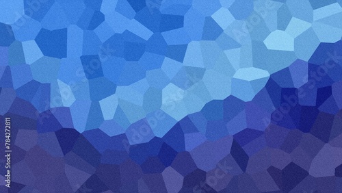 Stained glass of Abstract freeform blue gradient background with blur and noise effects. Light and dark blue colors 