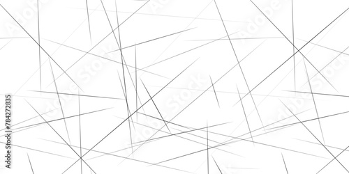 Random chaotic lines abstract geometric pattern. Amazing diagonal black background texture with white surface. Vector photo