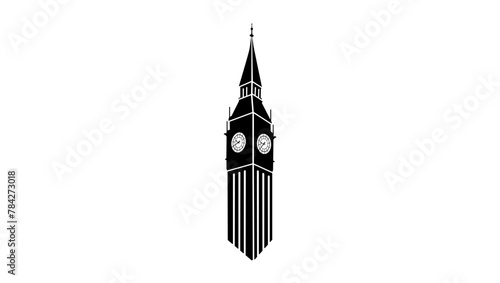 big ben emblem, black isolated silhouette