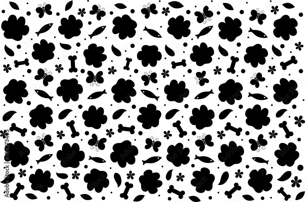 Gradient paw prints background