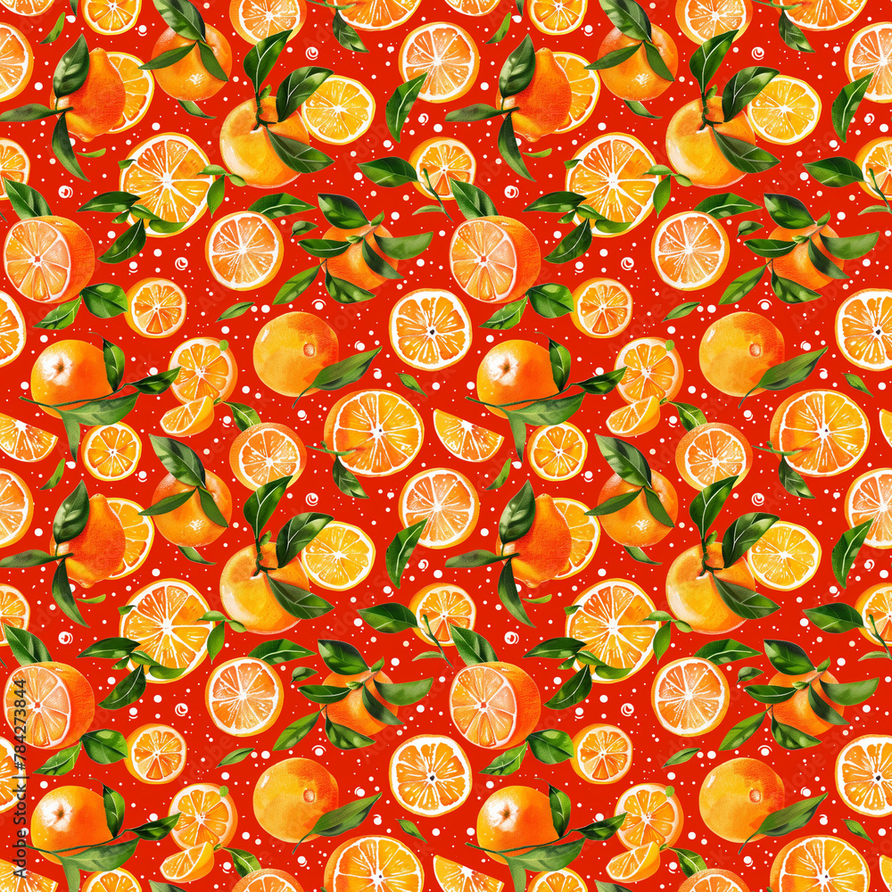 Colorful citrus fruit seamless pattern on a bright background Colorful citrus fruit seamless pattern on a bright background