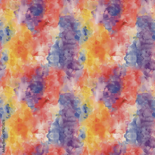 Watercolor abstract seamless pattern with warm hues © BetterPhoto