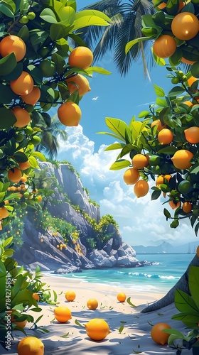 Lemon Island Paradise: A Tropical of an Unending Lemon Tree Grove photo