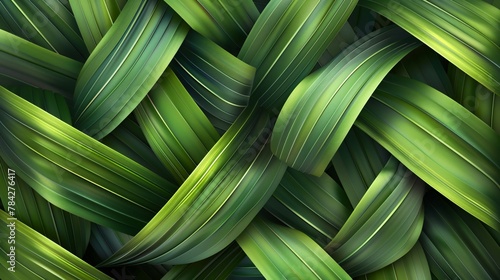 Abstract leaves create a unique background, a pattern of colorful leaves. Nature's design in artwork, a representation of green flora.