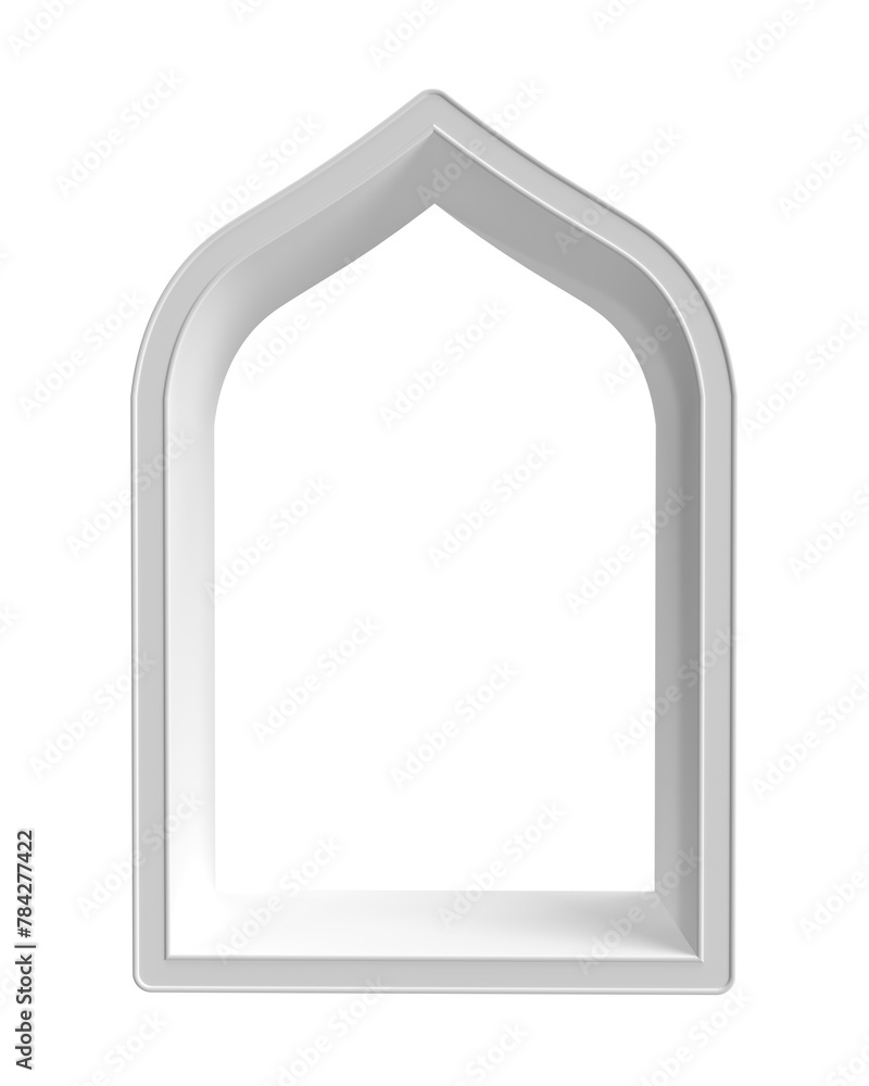 Islamic frame with 3d gold border, gold 3d arab windows frame silhouettes. Arabic traditional architecture. Islamic frame with 3d gold border, gold 3d arab windows frame silhouettes. Arabic traditional architecture.
