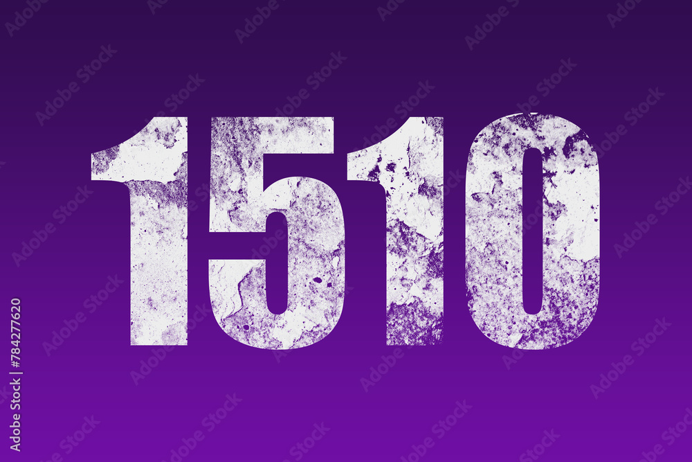 flat white grunge number of 1510 on purple background. flat white grunge number of 1510 on purple background.