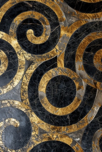 Ancient surreal meander roman, greek geometric patterns on marble. Luxurious stone designs on a rich marble background, exuding elegance and classical style