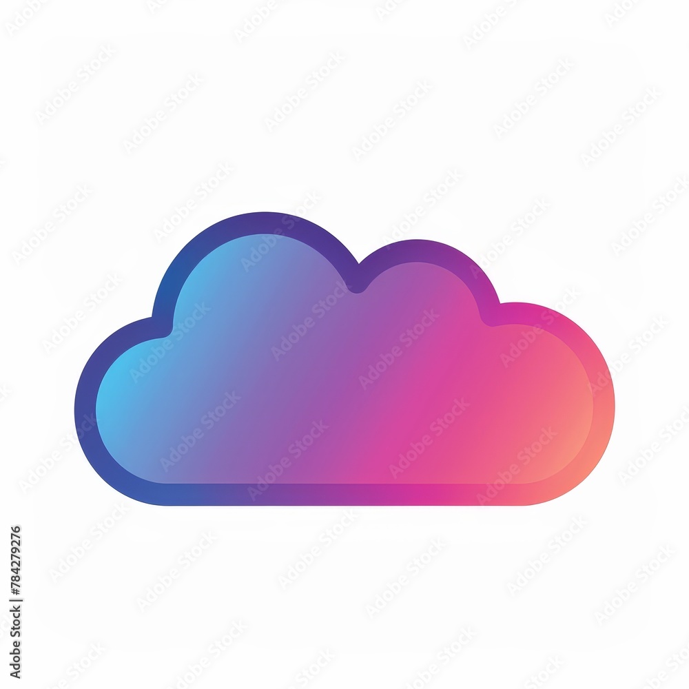 Cloud Computing Icon with Plain Airy Gradient Vector Cloud Computing Icon with Plain Airy Gradient Vector