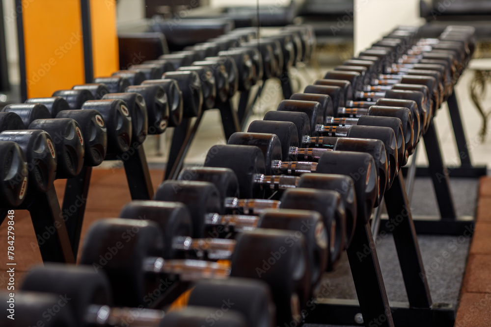 Fototapeta premium Exercise equipment in an empty gym