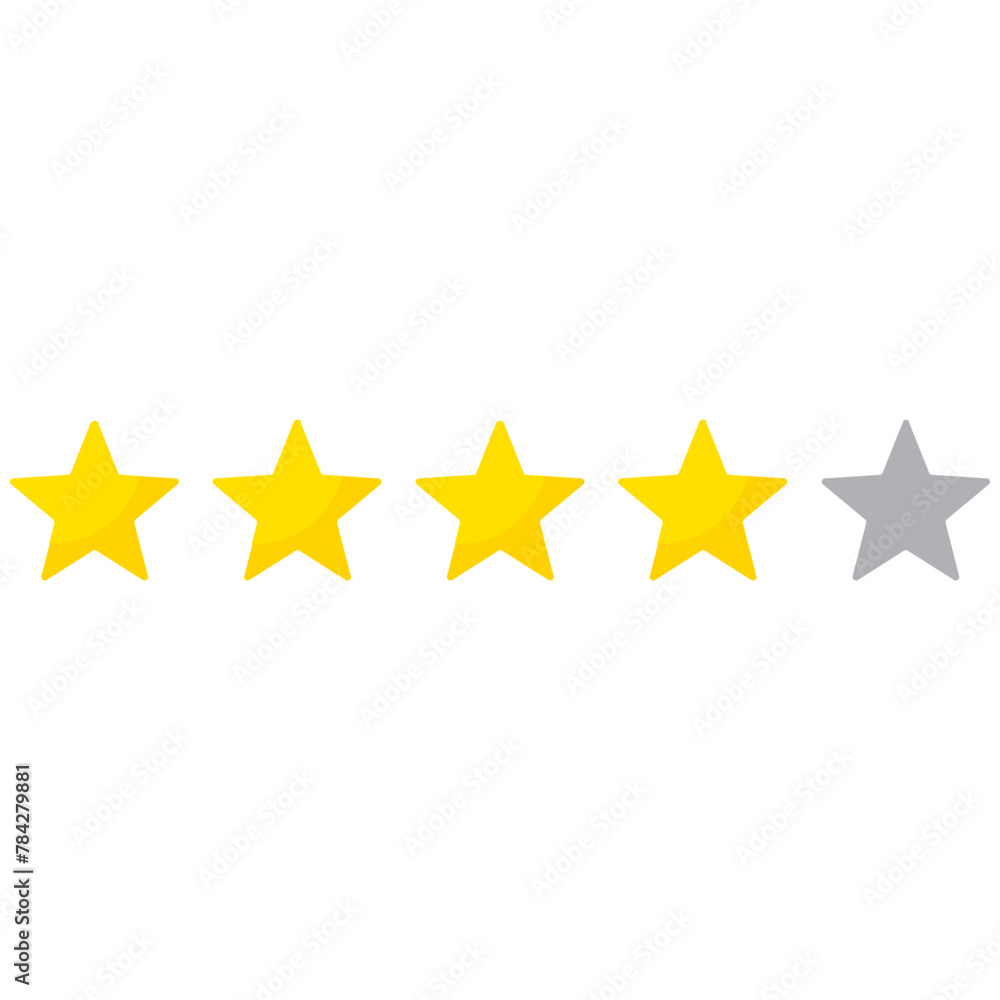 4 stars rating icon, simple graphic classify premium quality review flat design interface illustration elements for app ui ux web banner button vector isolated on white background 4 stars rating icon, simple graphic classify premium quality review flat design interface illustration elements for app ui ux web banner button vector isolated on white background