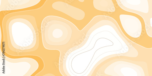Modern paper cut vector art of abstract soft white and orange origami waves background. 