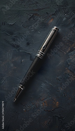 Elegant Black Metal Ballpoint Pen for Professional Office and Business Use