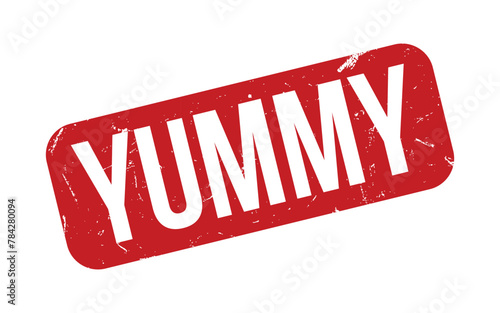 Yummy rubber grunge stamp seal vector photo