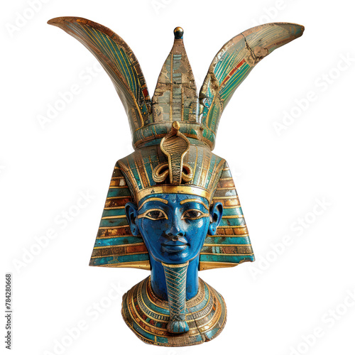 Atef Crown Egypt Art object isolated on transparent png. photo
