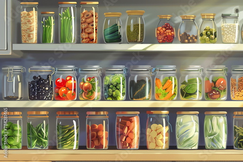 Animated sequence of correct vs incorrect food storage methods, visually striking, educational and easy to understand photo