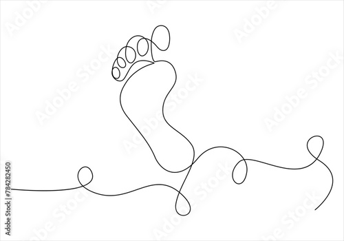 Continuous single line drawing of bare foot elegance female leg style vector illustration