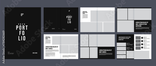 Architecture interior portfolio design template, minimal architecture portfolio a4 magazine brochure cover page