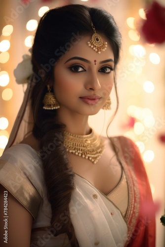 Portrait of a happy Hindu girl bride © Aida
