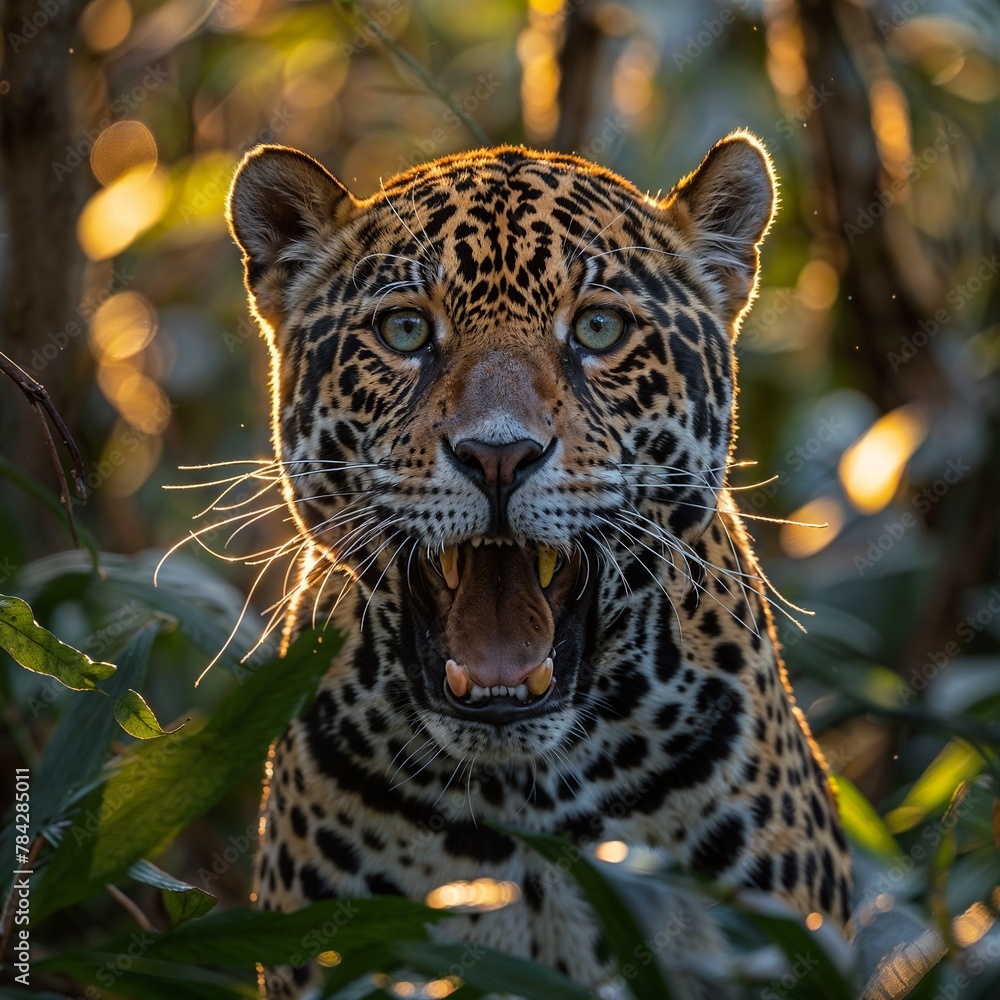 Obraz premium Jungle Majesty: Close-Up of a Jaguar