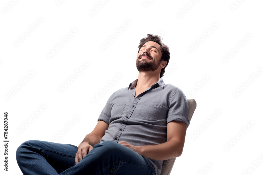 Relaxed businessman Isolated on transparent background. Relaxed businessman Isolated on transparent background.