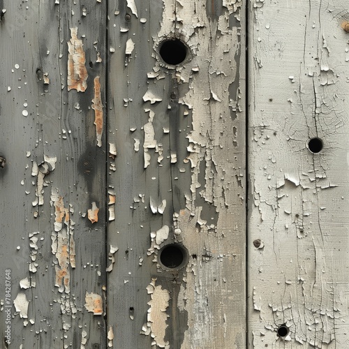 Close up of a wooden wall with holes