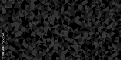Vector geometric seamless technology gray and black triangle background. Abstract digital grid light pattern gray Polygon Mosaic triangle Background, business and corporate background.
