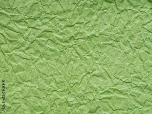 Verdant whispers across crumpled contours, a testament to nature's resilience in paper form