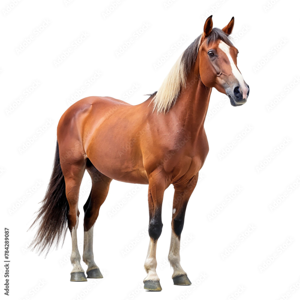 Brown horse isolated on transparent background