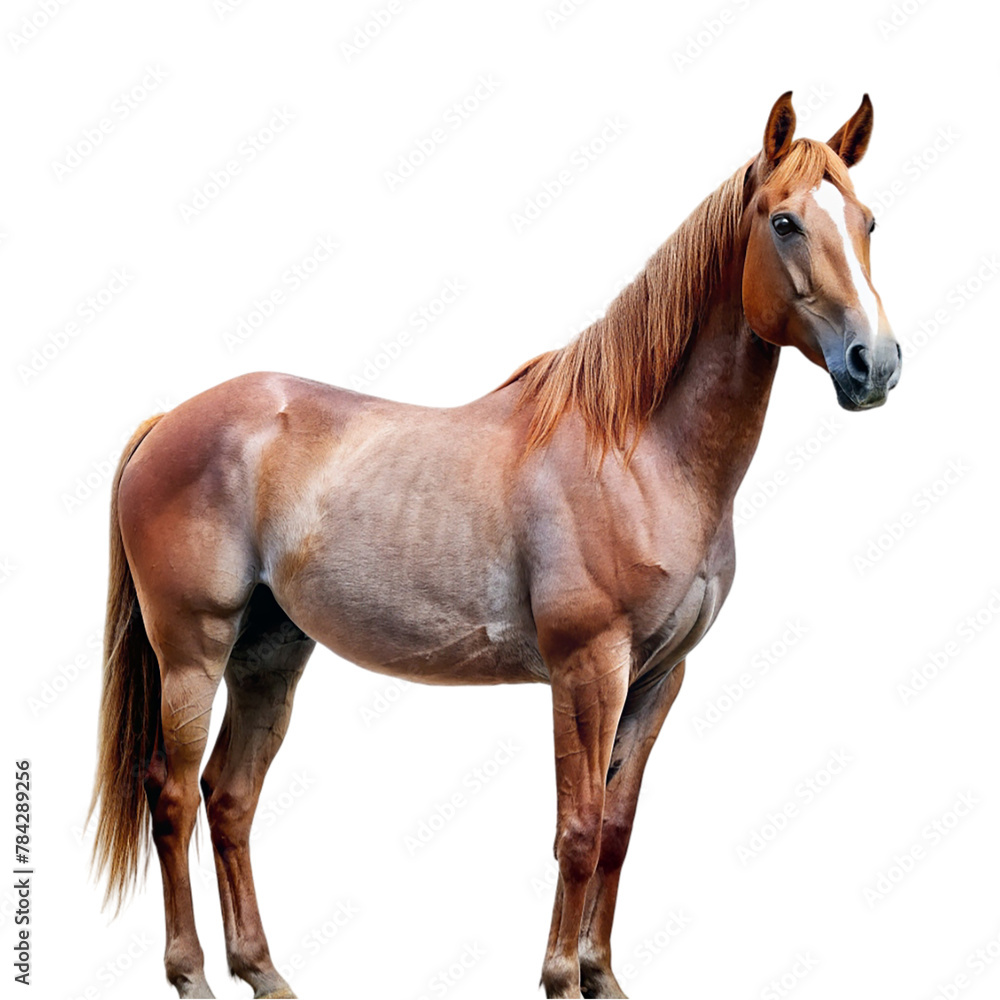 Obraz premium Brown horse isolated on transparent background