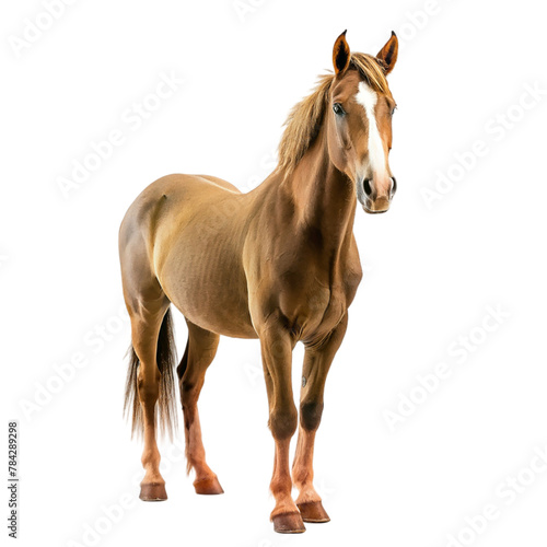 Brown horse isolated on transparent background