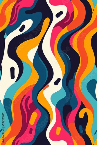 Colorful abstract pattern with wavy lines