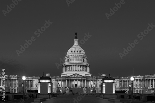 View of capitol Building in monochrome , Washington DC